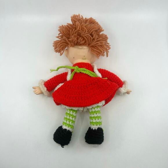 VTG Strawberry Shortcake Doll Hong Kong Crochet Body/dress Plastic Head Handmade - Picture 3 of 5